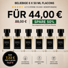 6x 50 ml Mystik-Parfümflaschen