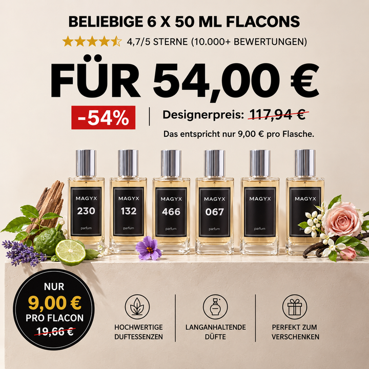 6 X 50ml Parfümflaschen