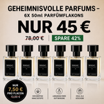 Geheimnisvolle Parfums – 6X 50ml Parfümflakons